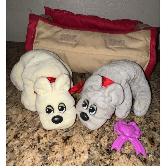 Pound Puppies Other - Vintage 1980s Pound Puppies Newborns Carrier Case w/ 2 Puppies